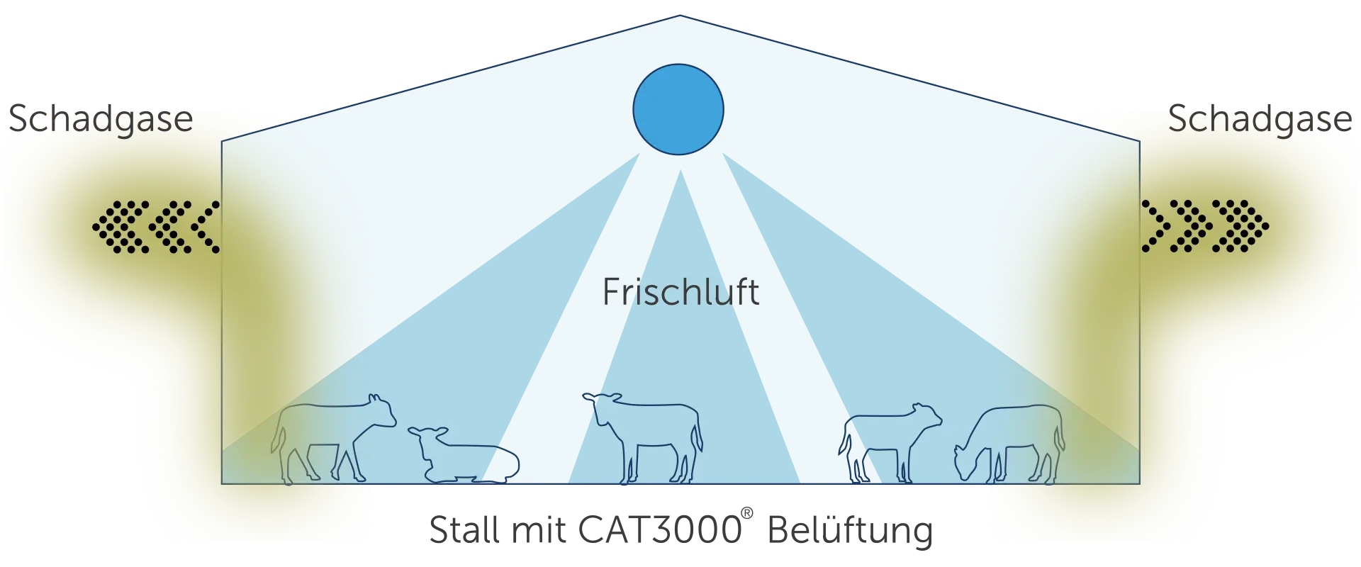 Funktionsprinzip CAT3000-Beleuftung im Stall