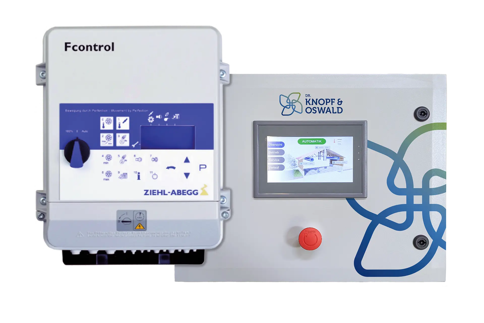 Vollautomatische Steuerung des CAT3000 Systems für eine präzise Belüftung im Stall.